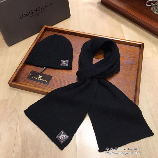 路易威登LV 新款 原單羊毛帽子圍巾套裝 情侶款 男女同款 LLWJ6440